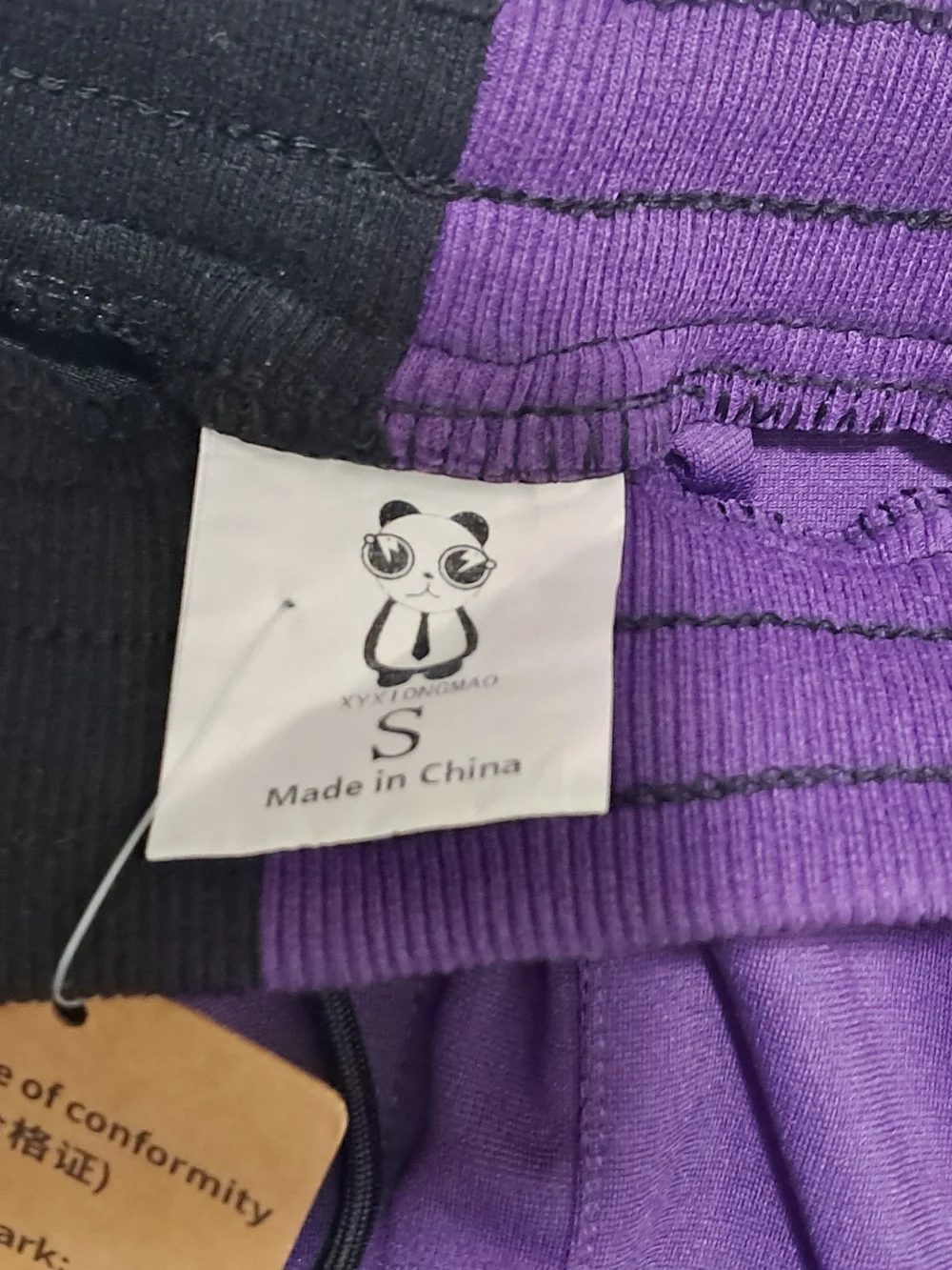 Men's Two-Tone Purple & Black Cargo Shorts with Utility Straps